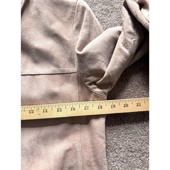 Vintage Blush Pink 100% Suede Leather Jacket Patina Small - Picture 5 of 13